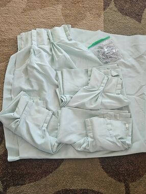 Light Mint Drapery Panel Set - Soft Solid Curtains